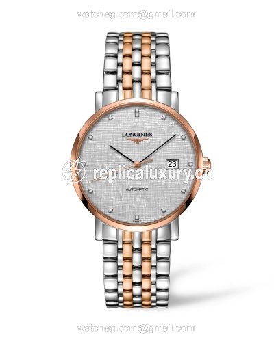 Longines Elegant Collection Automatic 9 Stainless Steel / Red Gold / Silver L4.910.5.77.7