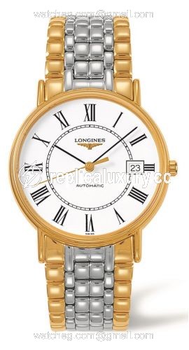 Longines Presence 38.5 Automatic Yellow Gold PVD / White / Bracelet L4.921.2.11.7
