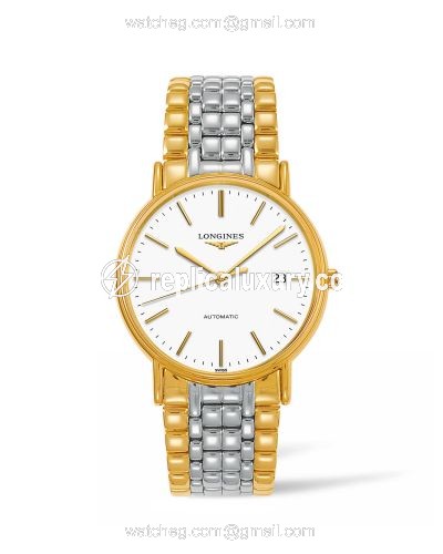 Longines Presence 38.5 Automatic Yellow Gold PVD / White / Bracelet L4.921.2.12.7
