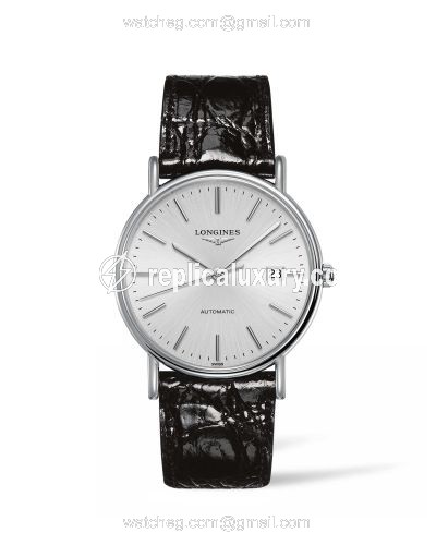 Longines Presence 38.5 Automatic Stainless Steel / Silver / Strap L4.921.4.72.2