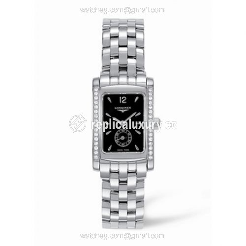 Longines DolceVita 20 Quartz Stainless Steel Diamond Black L5.155.0.76.6
