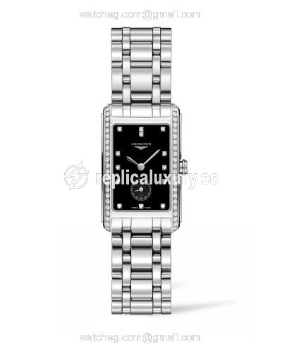 Longines DolceVita 23 Quartz Stainless Steel / Diamond / Black / Bracelet L5.512.0.57.6