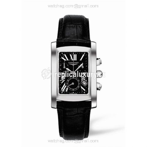 Longines DolceVita 28 Quartz Chronograph Stainless Steel Black Roman L5.656.4.79.3