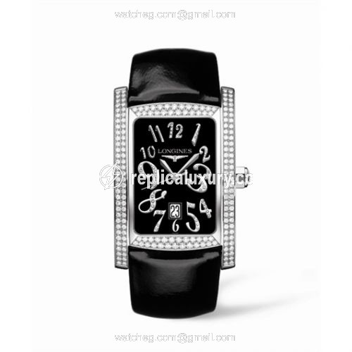 Longines DolceVita XL Stainless Steel Diamond Black L5.686.0.57.2