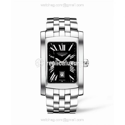 Longines DolceVita XL Stainless Steel Black Roman L5.686.4.79.6