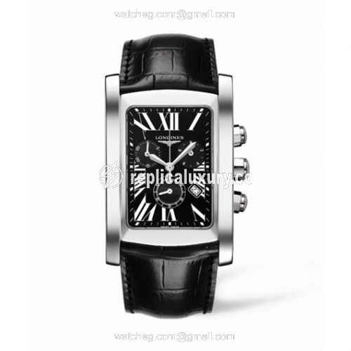 Longines DolceVita XL Chronograph Stainless Steel Black Roman L5.687.4.79.3