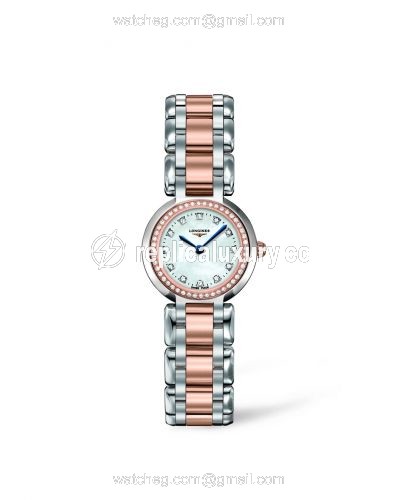 Longines PrimaLuna Quartz 23 Two Tone Pink Diamond MOP L8.109.5.89.6
