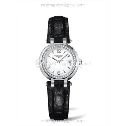 Longines PrimaLuna Quartz 26.5 Leather Diamond Arabic L8.110.0.16.2