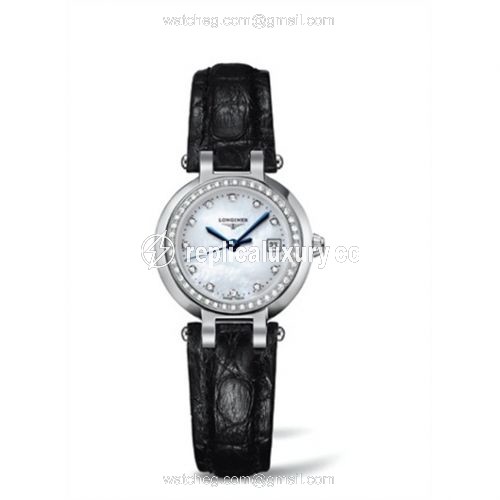 Longines PrimaLuna Quartz 26.5 Leather Diamond MOP L8.110.0.87.2