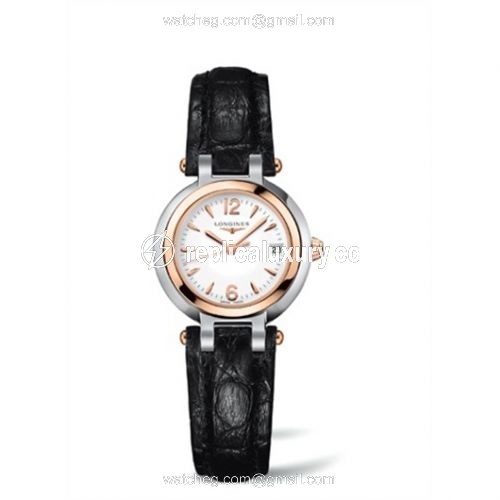 Longines PrimaLuna Quartz 26.5 Two Tone Pink Leather Arabic L8.110.5.16.2