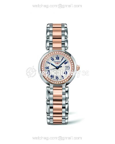 Longines PrimaLuna Quartz 26.5 Two Tone Pink Diamond L8.110.5.79.6