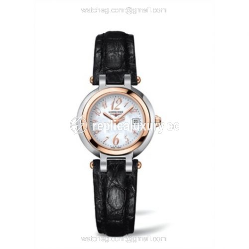 Longines PrimaLuna Quartz 26.5 Two Tone Pink Funky MOP L8.110.5.83.2