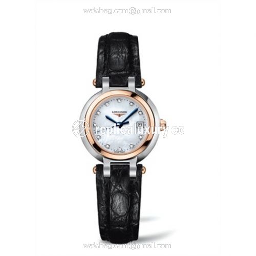 Longines PrimaLuna Quartz 26.5 Two Tone Pink Leather MOP L8.110.5.87.2