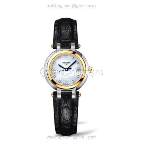 Longines PrimaLuna Quartz 26.5 Two Tone Leather MOP L8.110.5.93.2