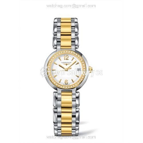 Longines PrimaLuna Quartz 26.5 Two Tone Diamond Arabic L8.110.5.94.6