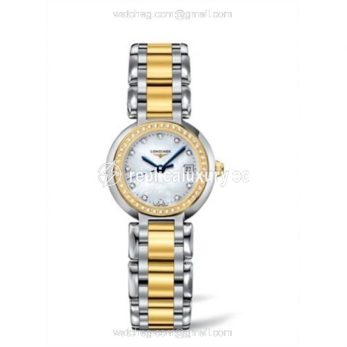 Longines PrimaLuna Quartz 26.5 Two Tone Diamond MOP L8.110.5.97.6