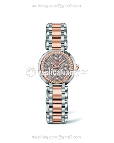 Longines PrimaLuna Quartz 26.5 Two Tone Pink Diamondmaster L8.110.5.99.7