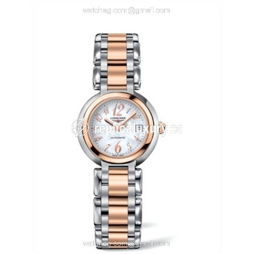Longines PrimaLuna Automatic 26.5 Two Tone Pink Funky MOP L8.111.5.83.6
