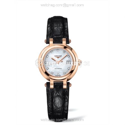 Longines PrimaLuna Automatic 26.5 Pink Gold Leather MOP L8.111.8.87.2