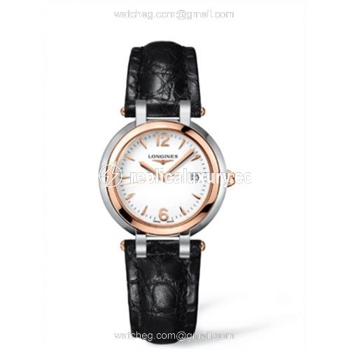 Longines PrimaLuna Quartz 30 Two Tone Pink Leather Arabic L8.112.5.16.2