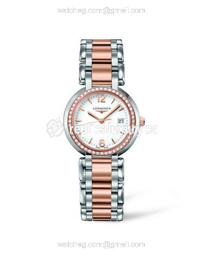 Longines PrimaLuna Quartz 30 Two Tone Pink Diamond Arabic L8.112.5.19.6