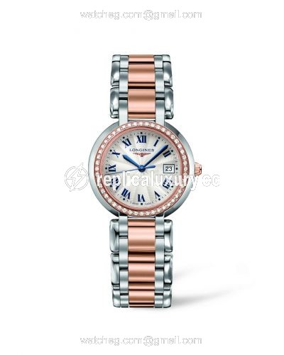 Longines PrimaLuna Quartz 30 Two Tone Pink Diamond L8.112.5.79.6