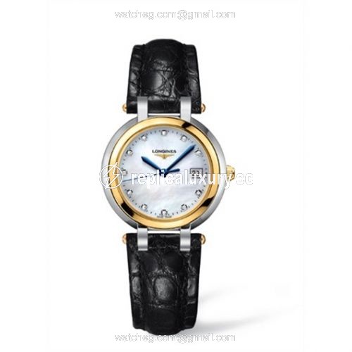 Longines PrimaLuna Quartz 30 Two Tone Leather MOP L8.112.5.93.2