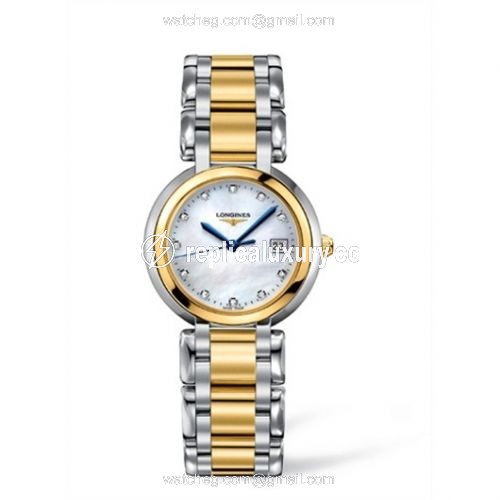 Longines PrimaLuna Quartz 30 Two Tone MOP L8.112.5.93.6
