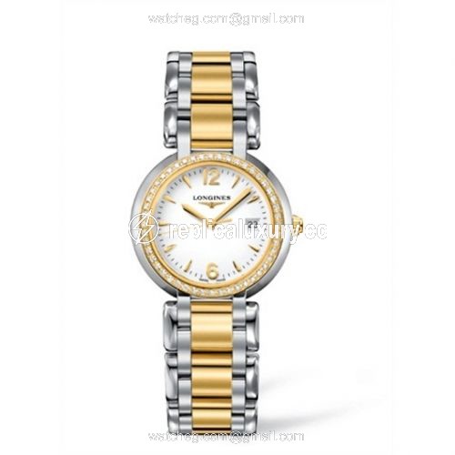 Longines PrimaLuna Quartz 30 Two Tone Diamond Arabic L8.112.5.94.6