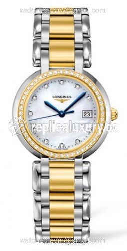 Longines PrimaLuna Quartz 30 Two Tone Diamond MOP L8.112.5.95.6