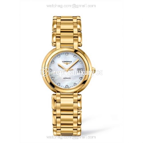 Longines PrimaLuna Automatic 30 Yellow Gold MOP L8.113.6.87.6