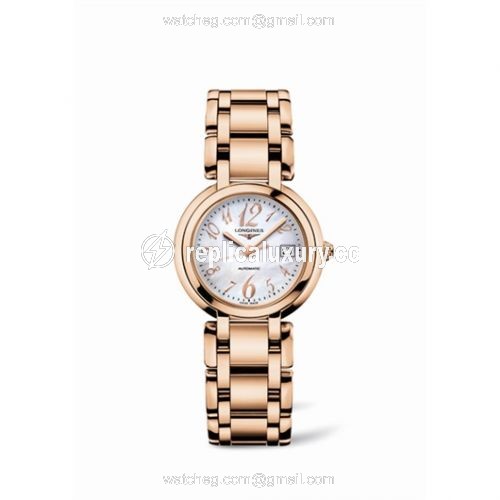 Longines PrimaLuna Automatic 30 Pink Gold Funky MOP L8.113.8.83.6