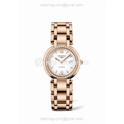 Longines PrimaLuna Automatic 30 Pink Gold Diamond Arabic L8.113.9.16.6