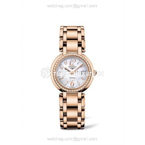 Longines PrimaLuna Automatic 30 Pink Gold Diamond Funky MOP L8.113.9.83.6