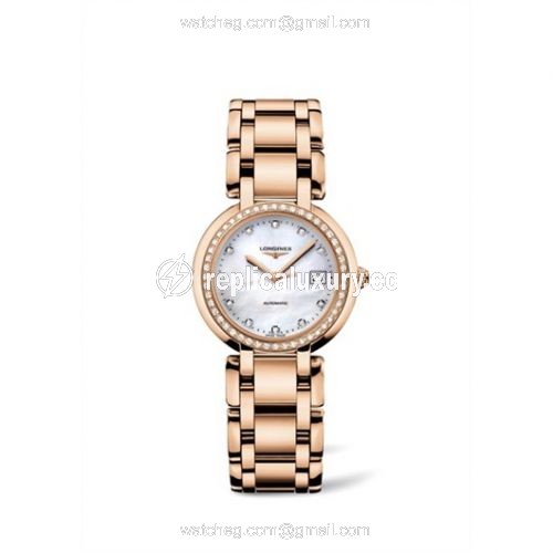 Longines PrimaLuna Automatic 30 Pink Gold Diamond MOP L8.113.9.87.6