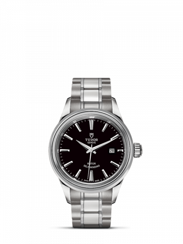 Tudor Style 28 Stainless Steel / Black / Bracelet M12100-0002
