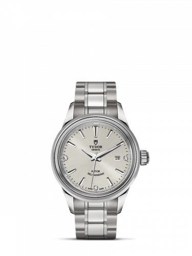 Tudor Style 28 Stainless Steel / Silver-Diamond / Bracelet M12100-0003