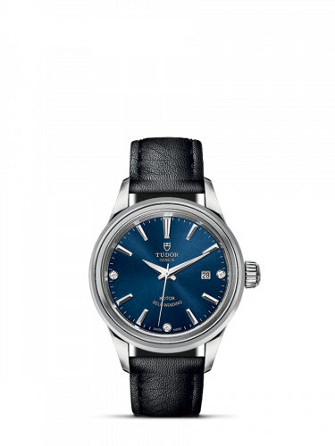Tudor Style 28 Stainless Steel / Blue-Diamond / Strap M12100-0014