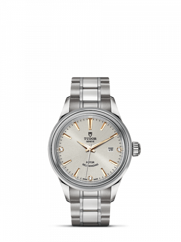 Tudor Style 28 Stainless Steel / Silver-Diamond / Bracelet M12100-0019