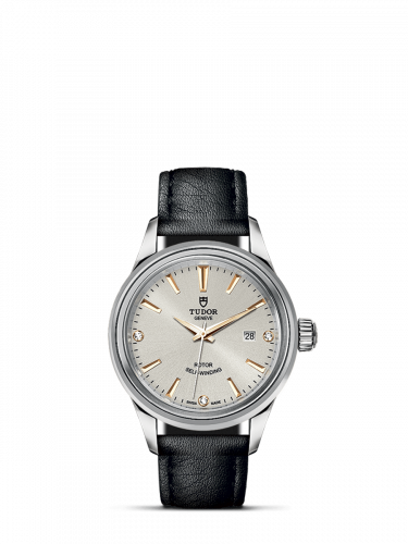 Tudor Style 28 Stainless Steel / Silver-Diamond / Strap M12100-0020