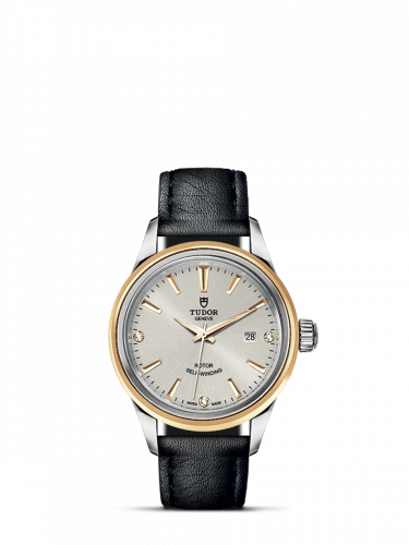 Tudor Style 28 Stainless Steel / Yellow Gold / Silver-Diamond / Strap M12103-0011