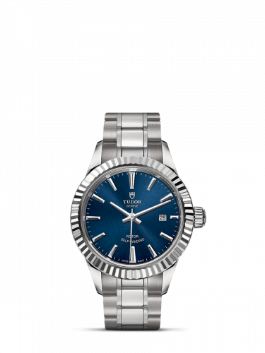 Tudor Style 28 Stainless Steel / Fluted / Blue / Bracelet M12110-0013