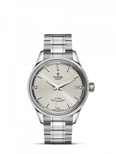 Tudor Style 34 Stainless Steel / Silver-Diamond / Bracelet M12300-0003