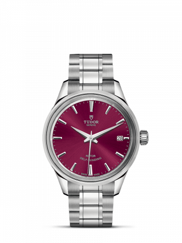 Tudor Style 34 Stainless Steel / Burgundy / Bracelet M12300-0010