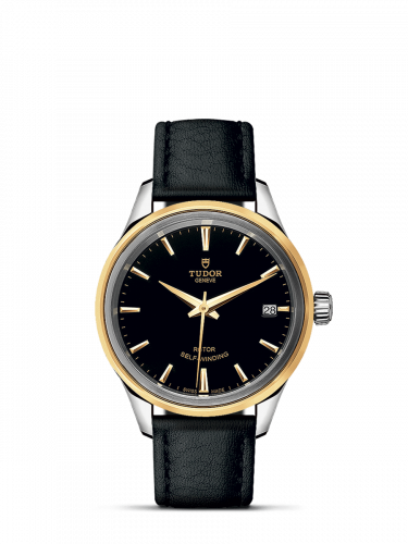 Tudor Style 34 Stainless Steel / Yellow Gold / Black / Strap M12303-0009