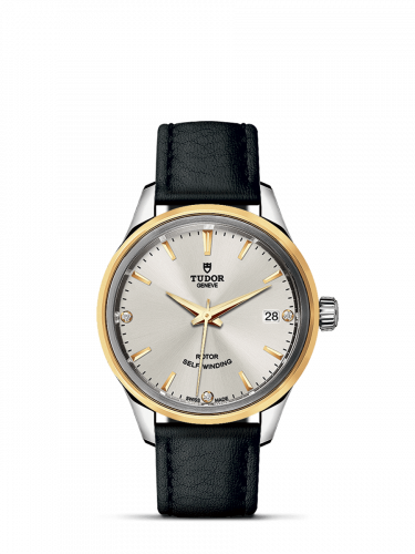 Tudor Style 34 Stainless Steel / Yellow Gold / Silver-Diamond / Strap M12303-0011