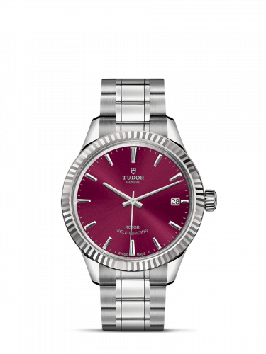 Tudor Style 34 Stainless Steel / Fluted / Burgundy / Bracelet M12310-0015