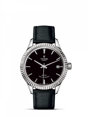 Tudor Style 34 Stainless Steel / Fluted / Black / Strap M12310-0022