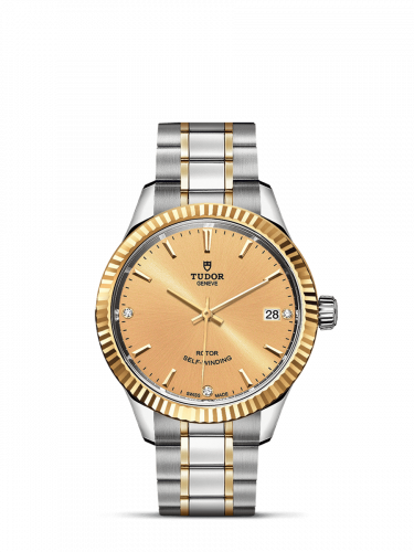 Tudor Style 34 Stainless Steel / Yellow Gold / Fluted / Champagne-Diamond / Bracelet M12313-0007