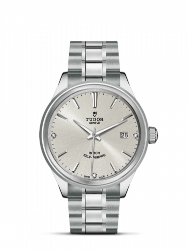 Tudor Style 38 Stainless Steel / Silver-Diamond / Bracelet M12500-0003